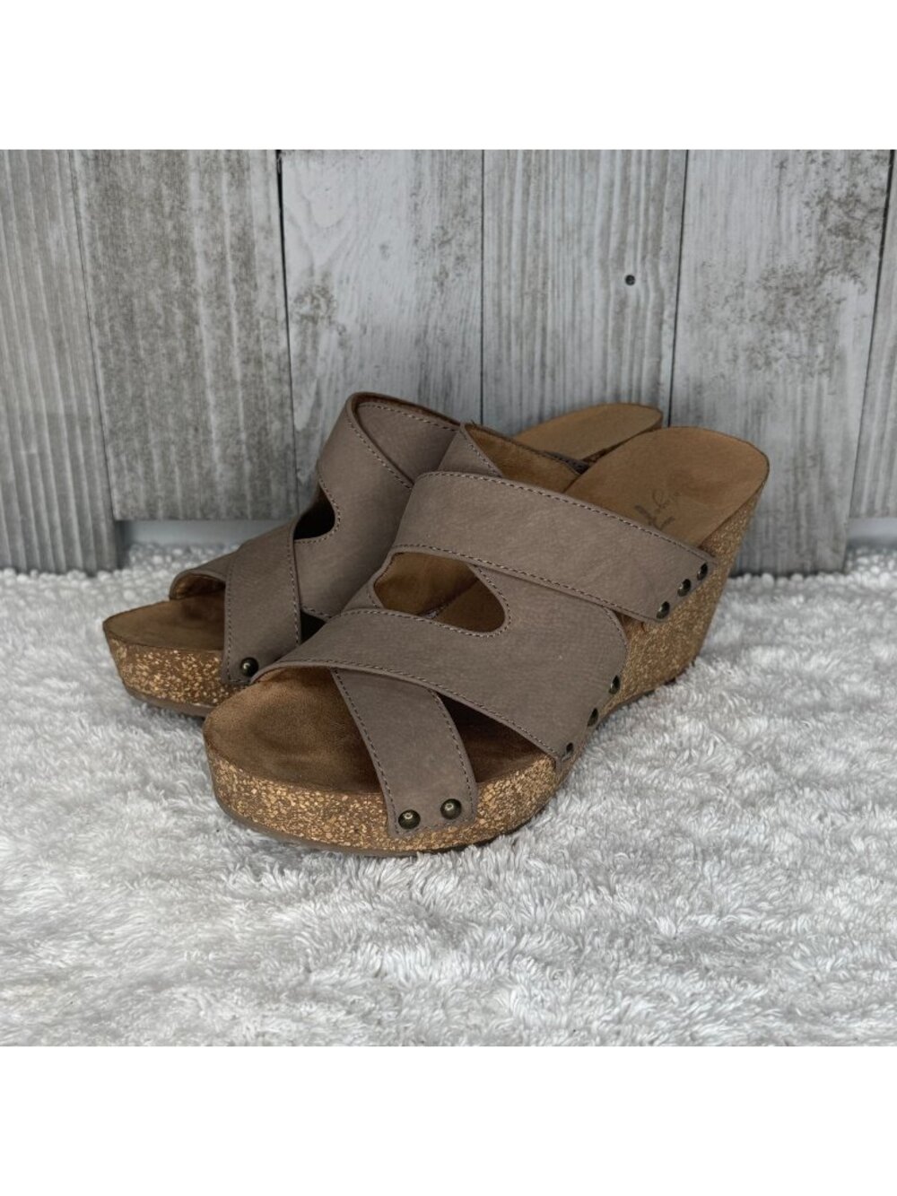 Vintage 7 Eight Wedge Platform Sandals 6 M